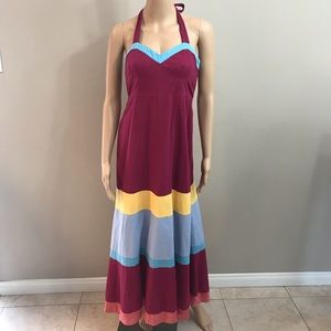 Maeve maxi halter dress multicolor sz 4